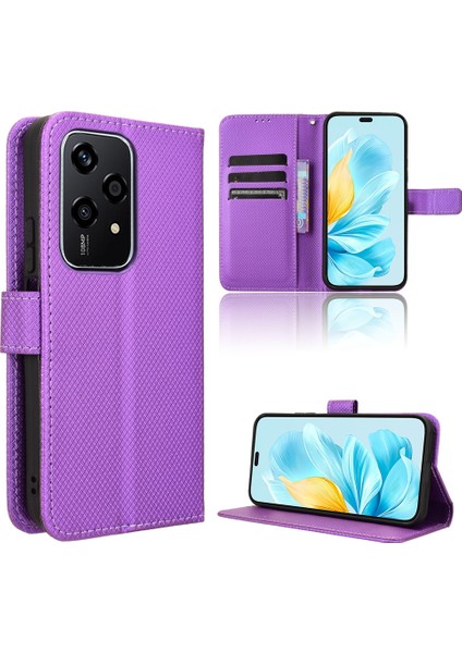 Honor 200 Lite Global Mor Için Pu Telefon Kılıfı (Yurt Dışından)