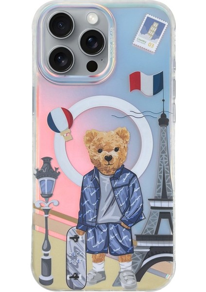 Zuck Bear Zuckbear Apple iPhone 16 Pro Max Uyumlu Darnell Frosted Laser Magsafe Kapak