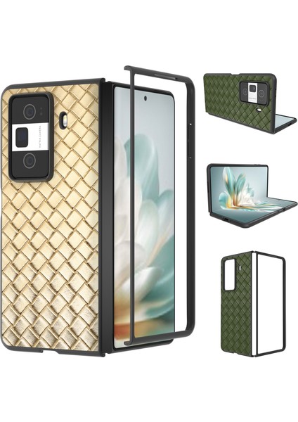 Honor Magic Vs3 Gold Için Dokuma Dokulu Pu Kılıf (Yurt Dışından)