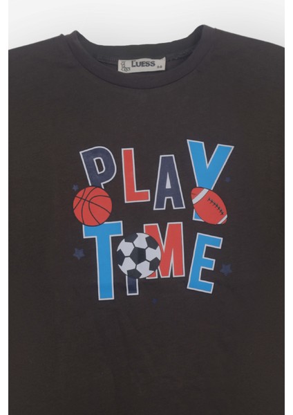 Erkek Çocuk Play Time Baskı Kahverengi Tişört (2-3 Yaş 8-9 Yaş) fiyatları