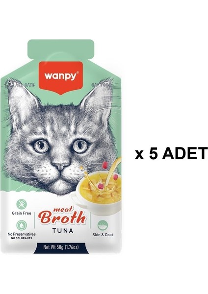 Kediler Için Ton Balığı Eti Çorbası 50 gr x 5 Adet