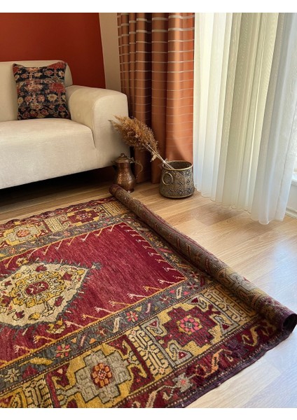 122X218 cm Boho Stili El Dokuma Antik Geleneksel Uşak Yün Halı modelleri
