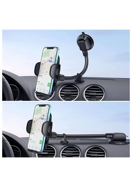 ® Ayarlanabilir Vakum Kilitli Cam ve Torpidoya Takılabilen Telefon Tutucu