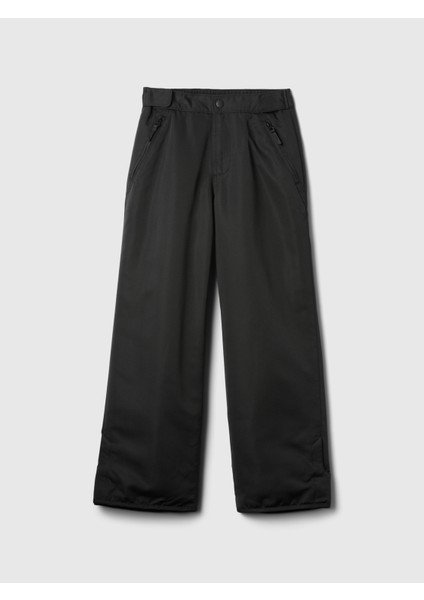 Erkek Çocuk Siyah Cozy Fleece Astarlı Kar Pantolonu