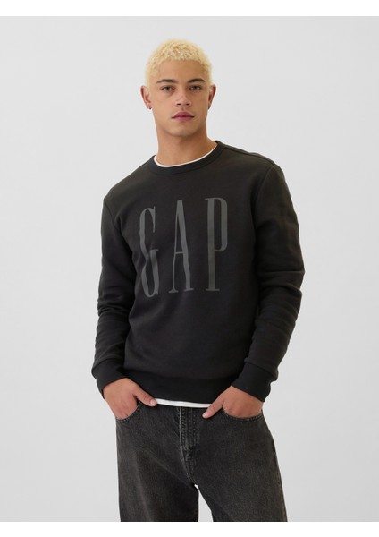 Erkek Siyah Gap Logo Fleece Sweatshirt
