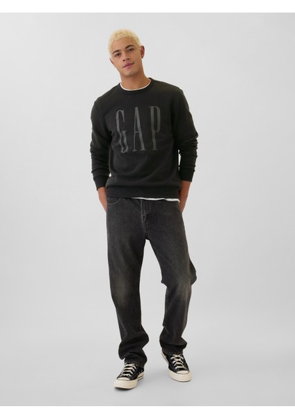 Erkek Siyah Gap Logo Fleece Sweatshirt modelleri