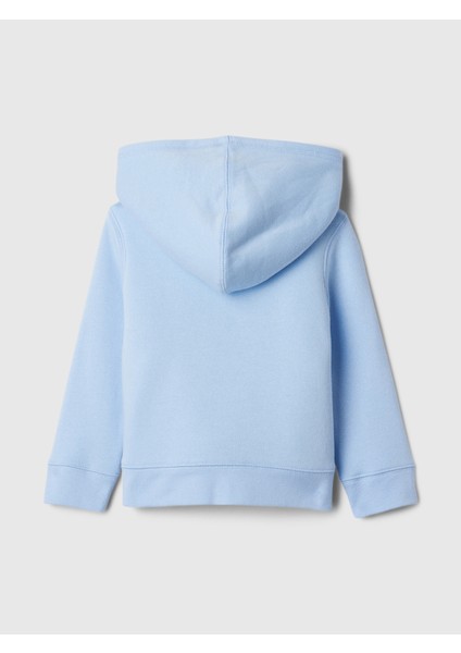Kız Bebek Mavi Gap Logo Fermuarlı Sherpa Sweatshirt