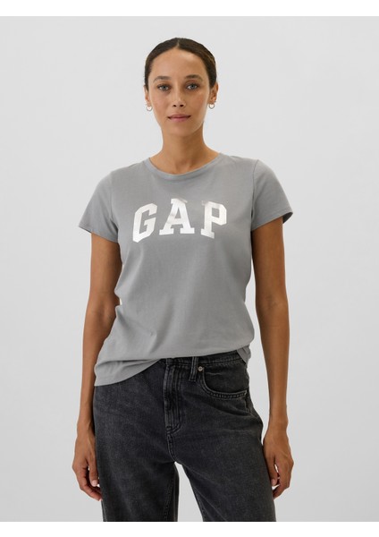 Kadın Gri Gap Logo T-Shirt