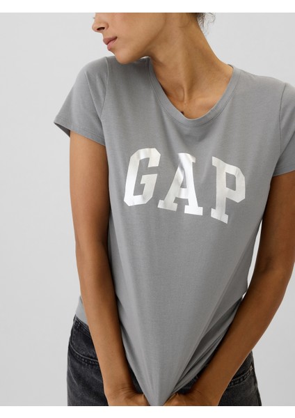 Kadın Gri Gap Logo T-Shirt