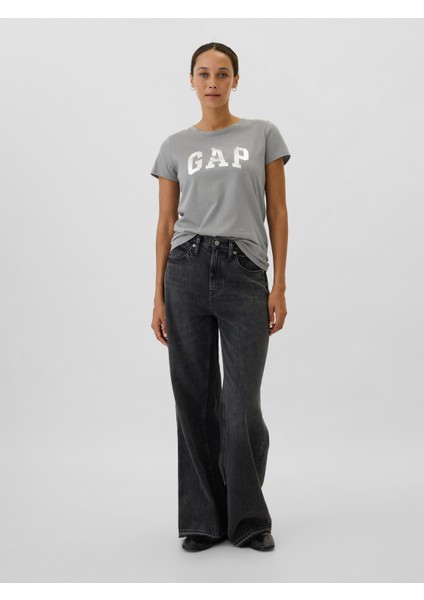 Kadın Gri Gap Logo T-Shirt