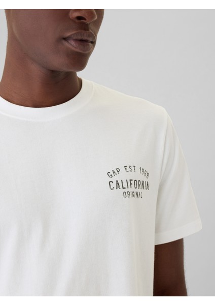 Erkek Beyaz Gap Logo Everyday Soft Grafikli T-Shirt modelleri