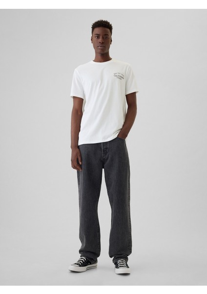 Erkek Beyaz Gap Logo Everyday Soft Grafikli T-Shirt fırsatları