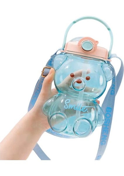 Puni 1000 Ml. Ayı Taşınabilir Saman Su Bardağı (Yurt Dışından)