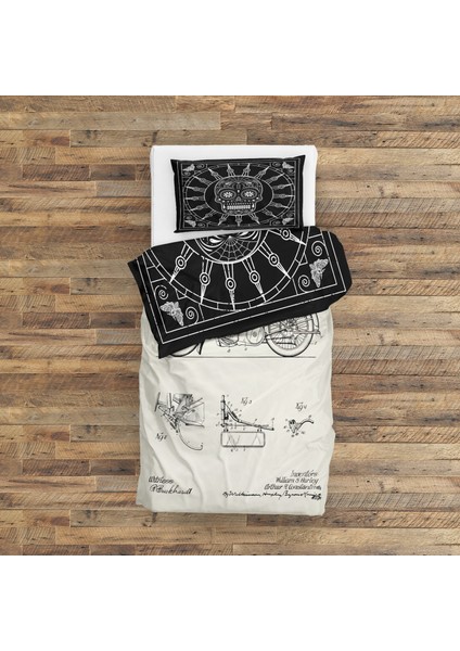Harley Davidson Model 28B Ivory & Mexican Skull Black/white Mandala Nevresim Takımı 200 cm x 220 cm fiyatları