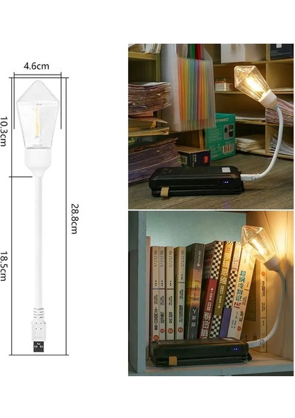 Rustik Ledli Akrobat Masa Lambası USB Girişli Kitap Okuma Lambası - Rustik LED Ampul - Köşegen Ampul