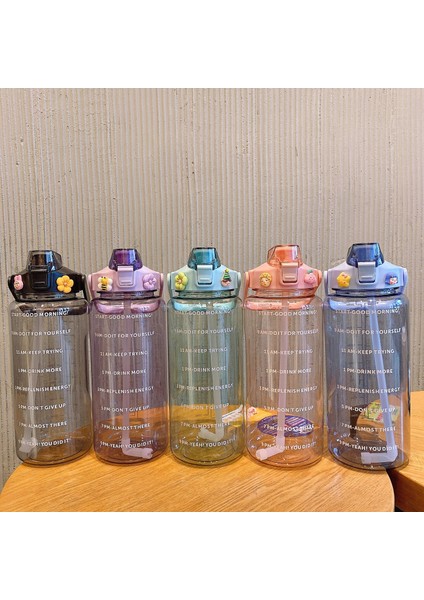 Semgears 2000 Ml. Büyük Kapasiteli Sızdırmaz Taşınabilir Su Şişesi - Pembe (Yurt Dışından)
