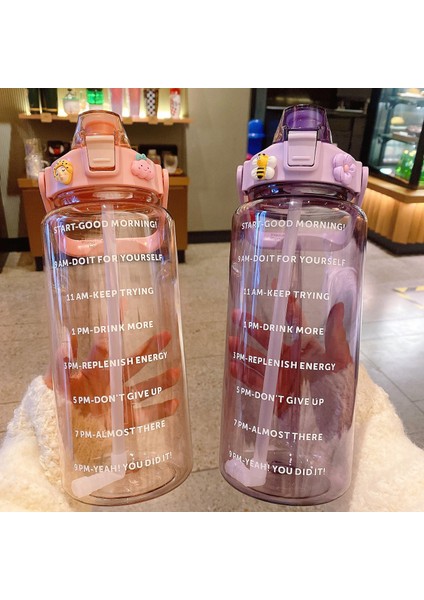Semgears 2000 Ml. Büyük Kapasiteli Sızdırmaz Taşınabilir Su Şişesi - Pembe (Yurt Dışından)
