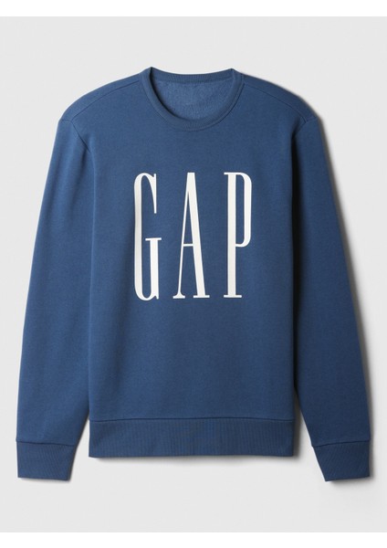 Erkek Mavi Gap Logo Fleece Sweatshirt