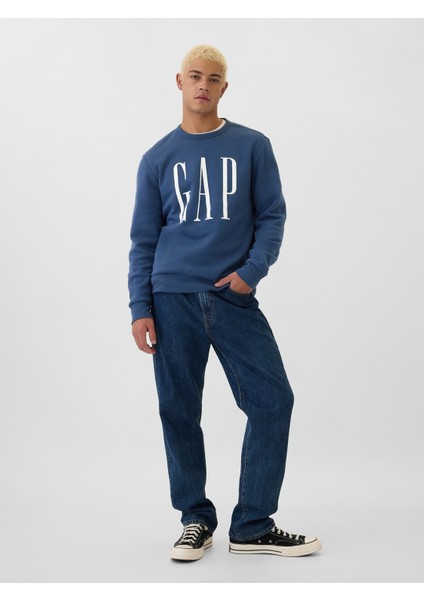 Erkek Mavi Gap Logo Fleece Sweatshirt