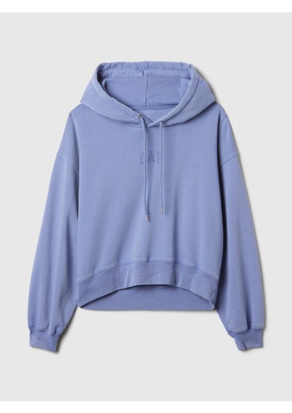 Kadın Mavi Vintage Soft Crop Sweatshirt fiyatları