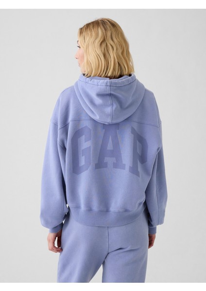 Kadın Mavi Vintage Soft Crop Sweatshirt indirimleri
