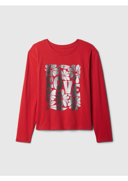 Kız Çocuk Kırmızı Grafikli T-Shirt fiyatları