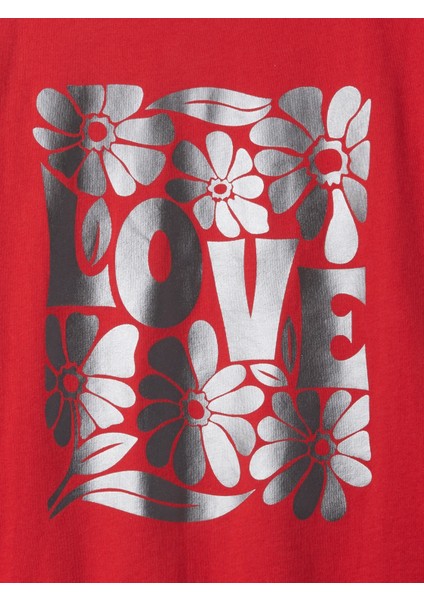 Kız Çocuk Kırmızı Grafikli T-Shirt modelleri