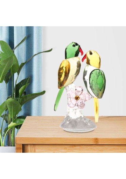 Modern Kristal Papağan Heykeli Kuş Figürü Odası Kitaplık Dekorasyonu Yeşil (Yurt Dışından) modelleri
