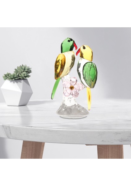 Modern Kristal Papağan Heykeli Kuş Figürü Odası Kitaplık Dekorasyonu Yeşil (Yurt Dışından) fırsatları