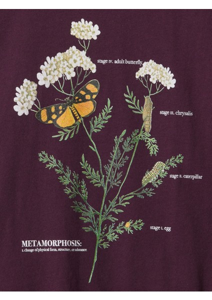 Kız Çocuk Mor Grafikli T-Shirt