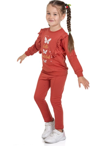 Kelebek Baskılı Fırfırlı Takım 54308-1
