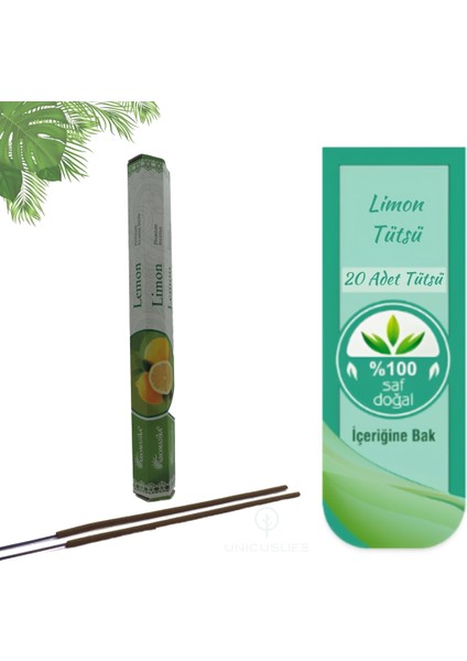 Unicuslife Aromatika Lemon (Limon) Çubuk Tütsü (20 Adet Çubuk)