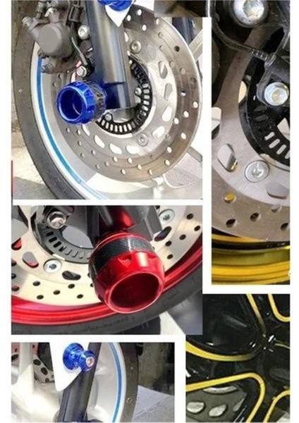 Motosiklet ,scooter Ön Teker Koruma Takozu Karbon Detaylı (Siyah Renk) 16 mm Millere Uygun modelleri