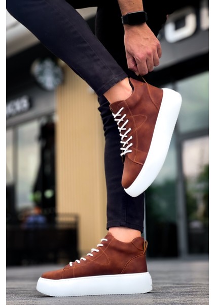 LE10 Bağcıklı Erkek Yüksek Taban Taba Cilt Spor Bot modelleri