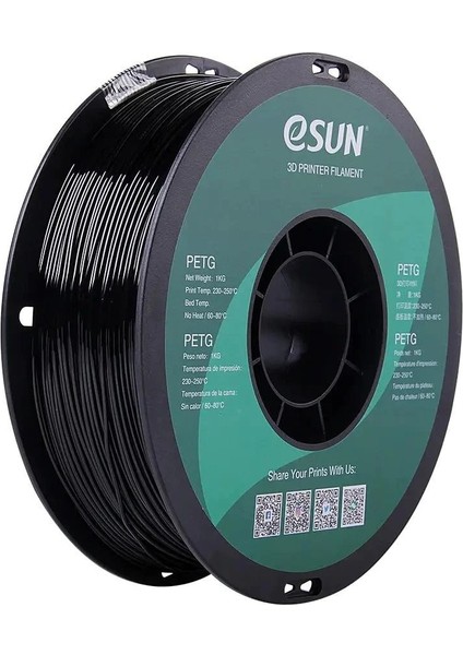 Urhanshop Esun Petg Filament Katı Siyah 1,75MM 1kg