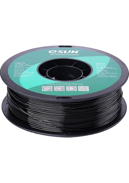 Urhanshop Esun Petg Filament Katı Siyah 1,75MM 1kg