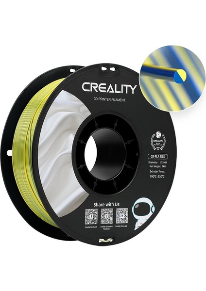 Creality Cr-Silk Pla 1,75MM 3D Filament 1kg - Sarı Mavi