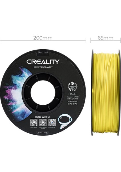 Cr-Abs Sarı Filament 1.75MM 1000GR