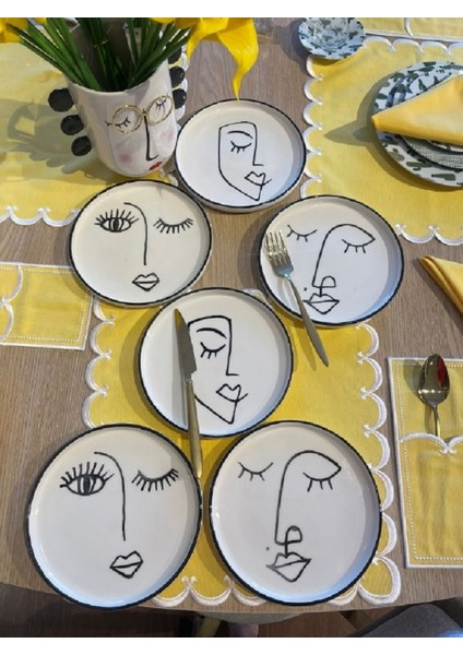 Face Seramik Pasta Tabağı 20 cm Desen2