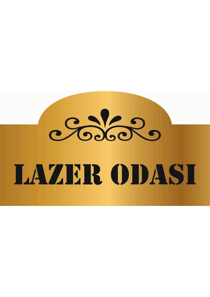 Dekoratif Lazer Odası Yazılı Yönlendirme Levhası Gold Aynalı Pleksi