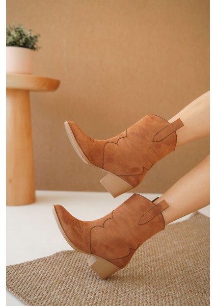 Kadın Lover Kovboy Bot Taba Süet modelleri