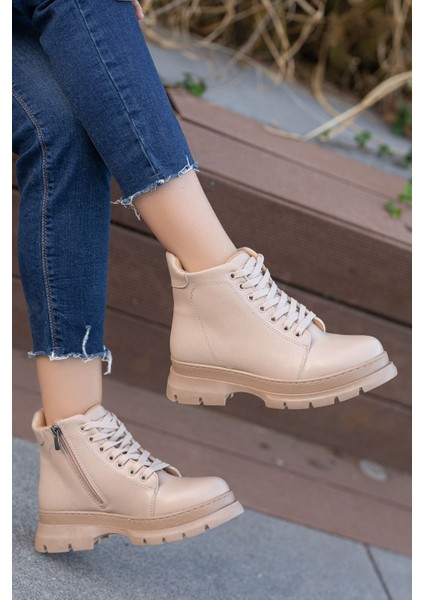 Lour Nude Cilt Kısa Bağcık Detaylı Kadın Bot fiyatları