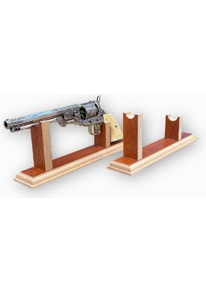 Koleksiyon Ahşap Tabanca Silah Masa Standı