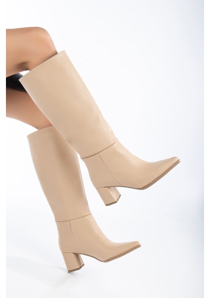 Fadiya Nude Sivri Burunlu Çekme Çizme fiyatları