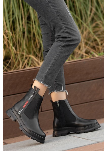 Cox Siyah Cilt Yazı Desenli Kadın Bot fiyatları