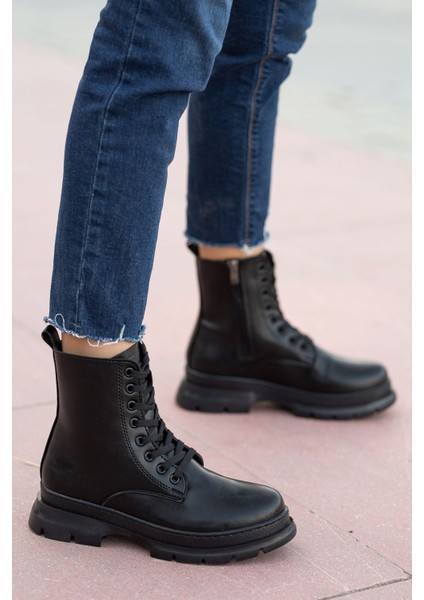 Dual Siyah Cilt Uzun Bağcık Detaylı Kadın Bot modelleri