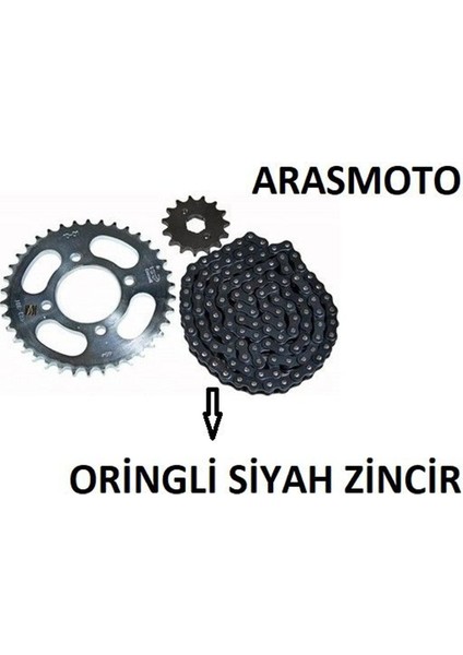 Bajaj Discover 150 F- 150 S Oringli Zincir Dişli Seti Kaliteli (Siyah Zincir)