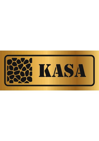 Dekoratif Kasa Yazılı Gold Aynalı Pleksi Yönlendirme Levhası