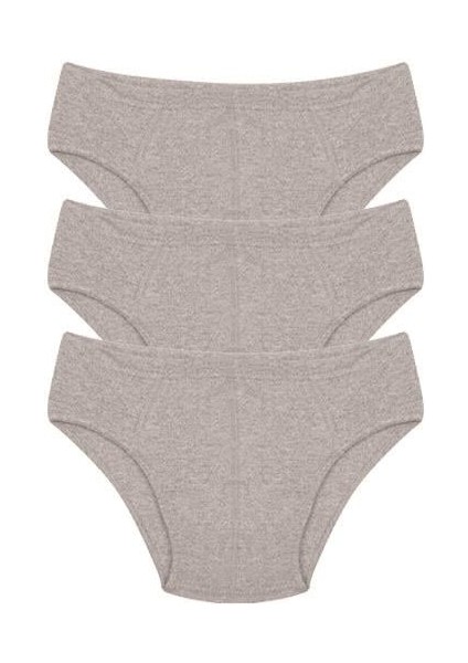 Erkek Pamuk 3lü Gri Slip 40129