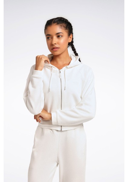 Mesh Fz Hoodıe Ekru Kadın Eşofman Üstü